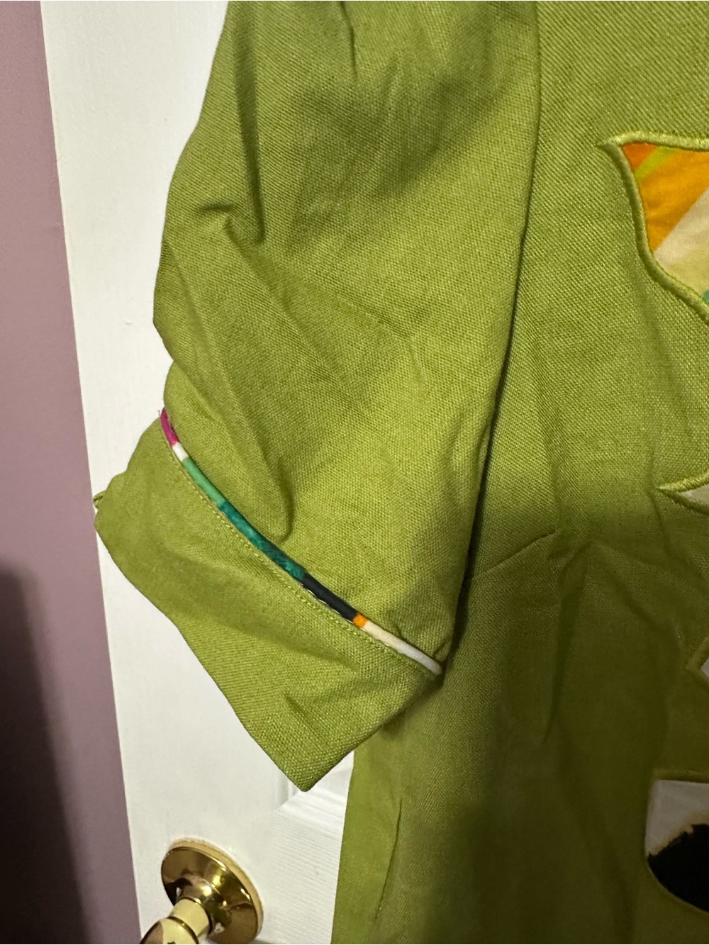 Gigio Large NWT Green Mini Dress with Multicolor Cutout Embellishments - Picture 5 of 6